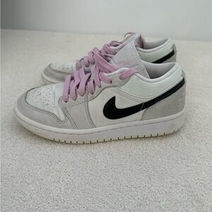 Green and pink low top jordans